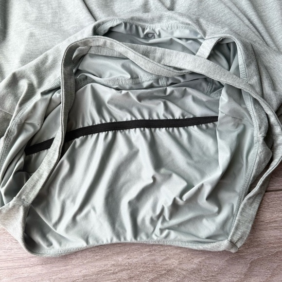 GapFit Brushed Tech Jersey Dress with Built in Shorts in Sage - Picture 12 of 15